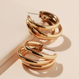 ✨ elegant gold plated modern hoop earrings collection